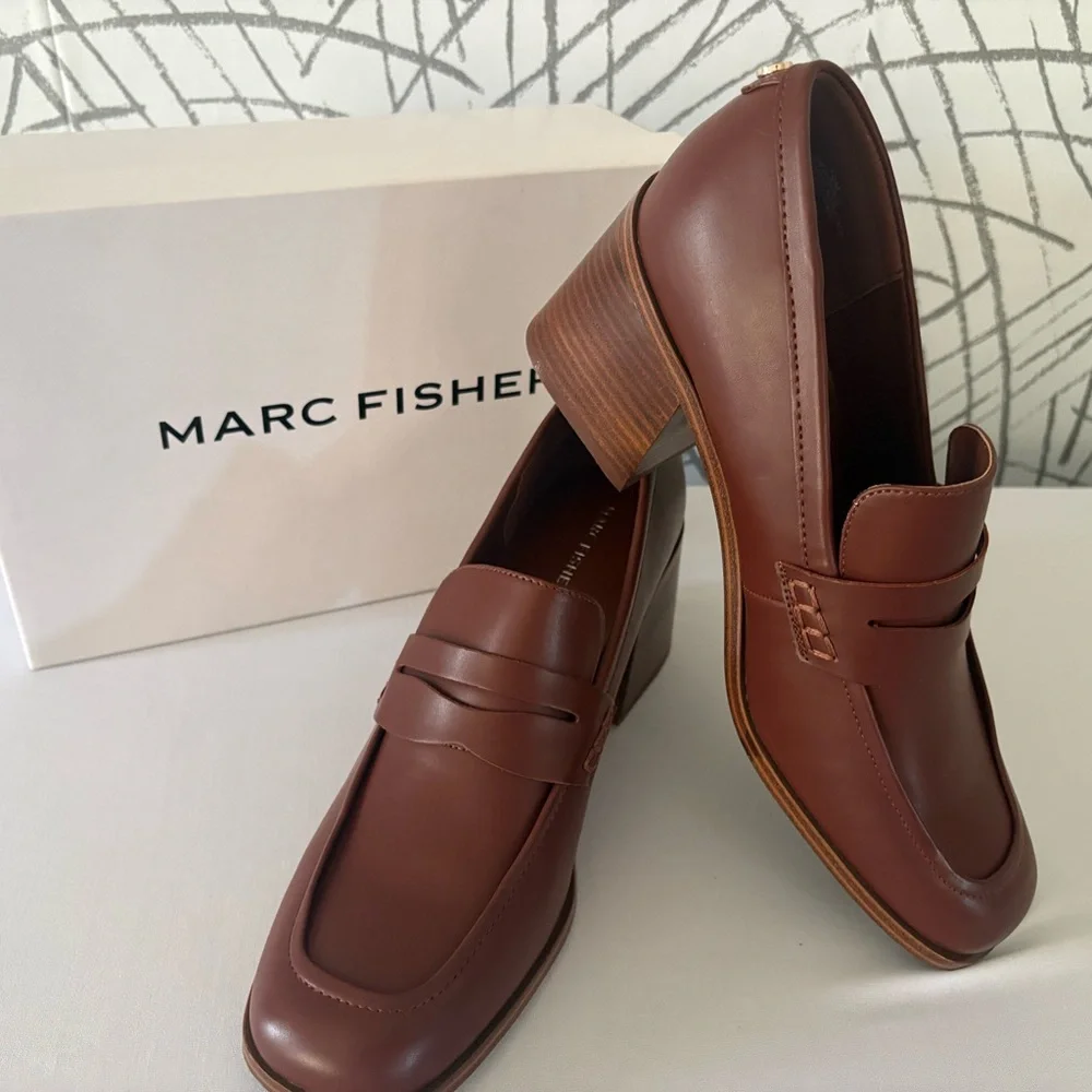 Marc Fisher Women’s Tan Slip-On Loafers - Picture 6 of 8